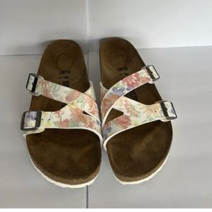 Birkenstock Yao Balance Sandals, White Floral, Women's 37 (US 7)